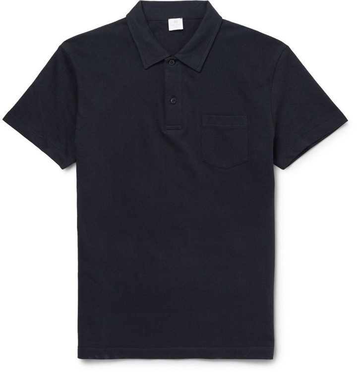 Photo: Sunspel - Riviera Slim-Fit Cotton-Mesh Polo Shirt - Men - Navy