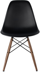 HERMAN MILLER Black Eames Molded Plastic Side Chair