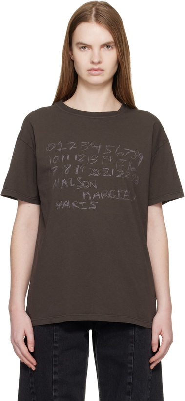 Photo: Maison Margiela Brown Numerical Cotton T-shirt
