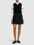 THOM BROWNE Pleated Drop Back Mini Skirt