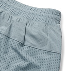 Lululemon - Step Back Jump Layered Stretch-Mesh and Jersey Drawstring Compression Shorts - Blue