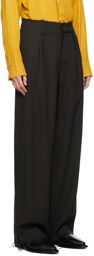 AIREI Black Pleated Trousers