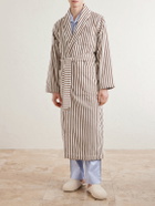 TEKLA - Belted Striped Organic Cotton-Terry Robe - Neutrals