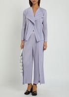 Pleats Please Issey Miyake Pleated Wide-leg Woven Trousers Light Purple
