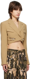Dion Lee Khaki Interlock Cropped Blazer