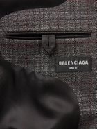 Balenciaga - Oversized Double-Breasted Checked Woven Blazer - Gray