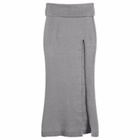 SKIMS Women's Textured Knit High Slit Long Skirt in Dark Heather Grey