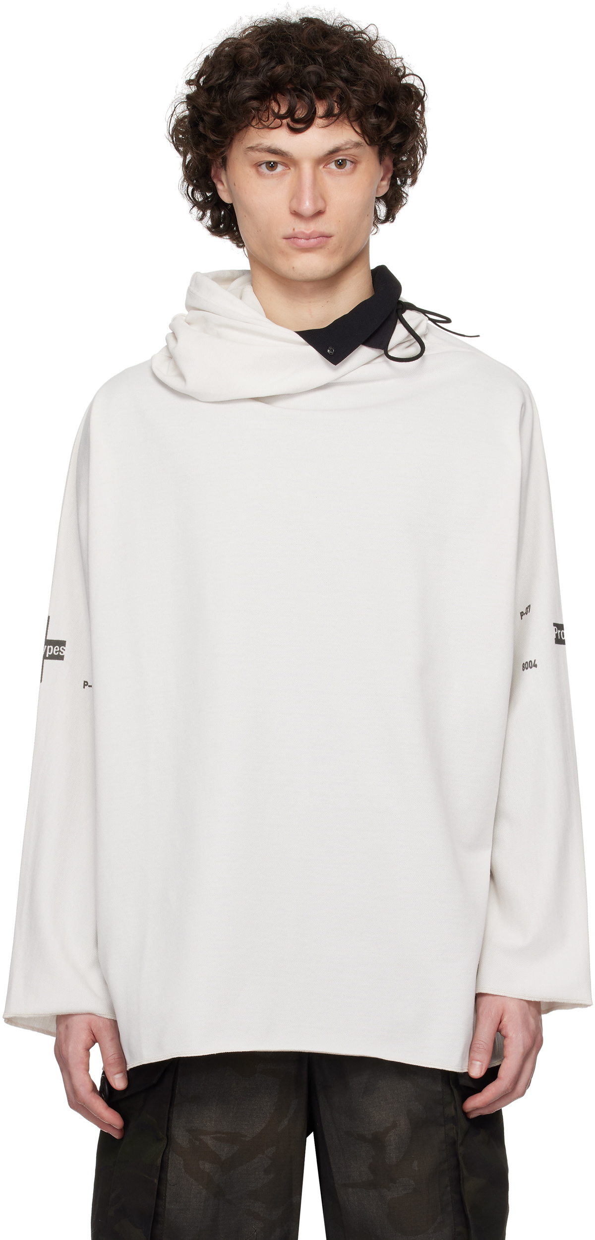 Prototypes Black Twisted Hood Longsleeve Hoodie PROTOTYPES