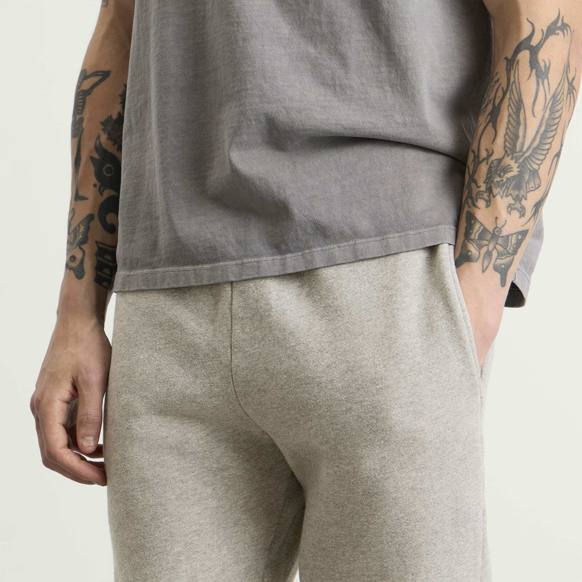 Les Tien Men's Heavyweight Classic Sweatpant in Heather Grey