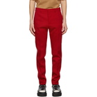 AMI Alexandre Mattiussi Red Wool Cigarette Fit Trousers