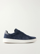 J.M. Weston - On Time Leather-Trimmed Suede Sneakers - Blue