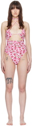 Magda Butrym Pink Retro One-Piece Swimsuit