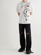 Raf Simons - Smiley Logo-Appliquéd Printed Cotton-Jersey T-Shirt - White