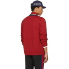 Gucci Red Wolf Patch Cardigan