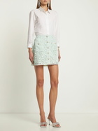 SELF-PORTRAIT - Blue Daisy Guipure Mini Skirt