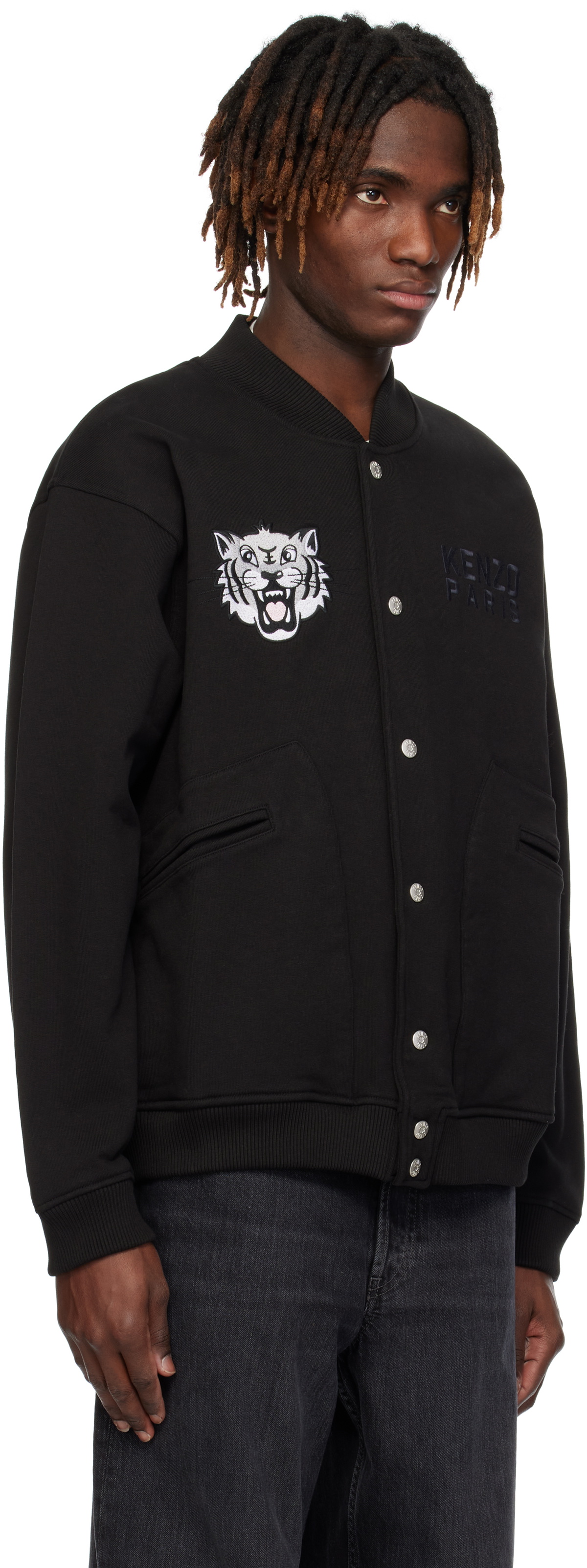 Kenzo Black Kenzo Paris 'KENZO Happy Tiger' Embroidered Bomber Jacket