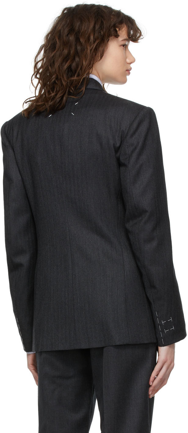 【MAISON MARGIELA】 ウールモヘアスーツブレザー グレー MAISON MARGIELA | Single Breasted Notch Lapel Mohair Wool