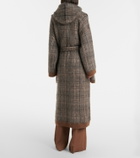 Brunello Cucinelli Checked mohair and wool-blend wrap coat
