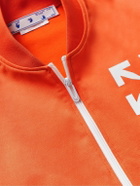 Off-White - Slim-Fit Logo-Print Tech-Jersey Track Jacket - Orange
