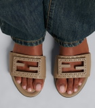Fendi Tube FF leather slides