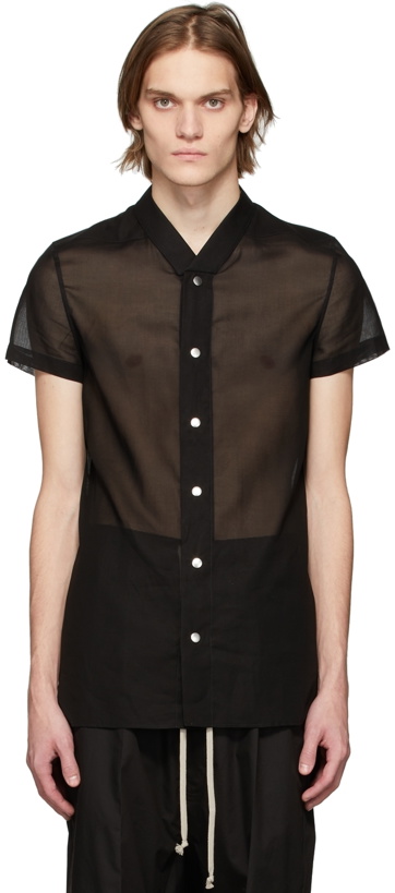 Photo: Rick Owens Black Semi-Sheer Golf Shirt