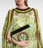Dolce&Gabbana Printed leather-trimmed canvas clutch
