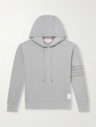 Thom Browne - Logo-Appliquéd Striped Cotton-Jersey Hoodie - Gray