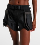 Mugler Belted low-rise cotton cargo shorts