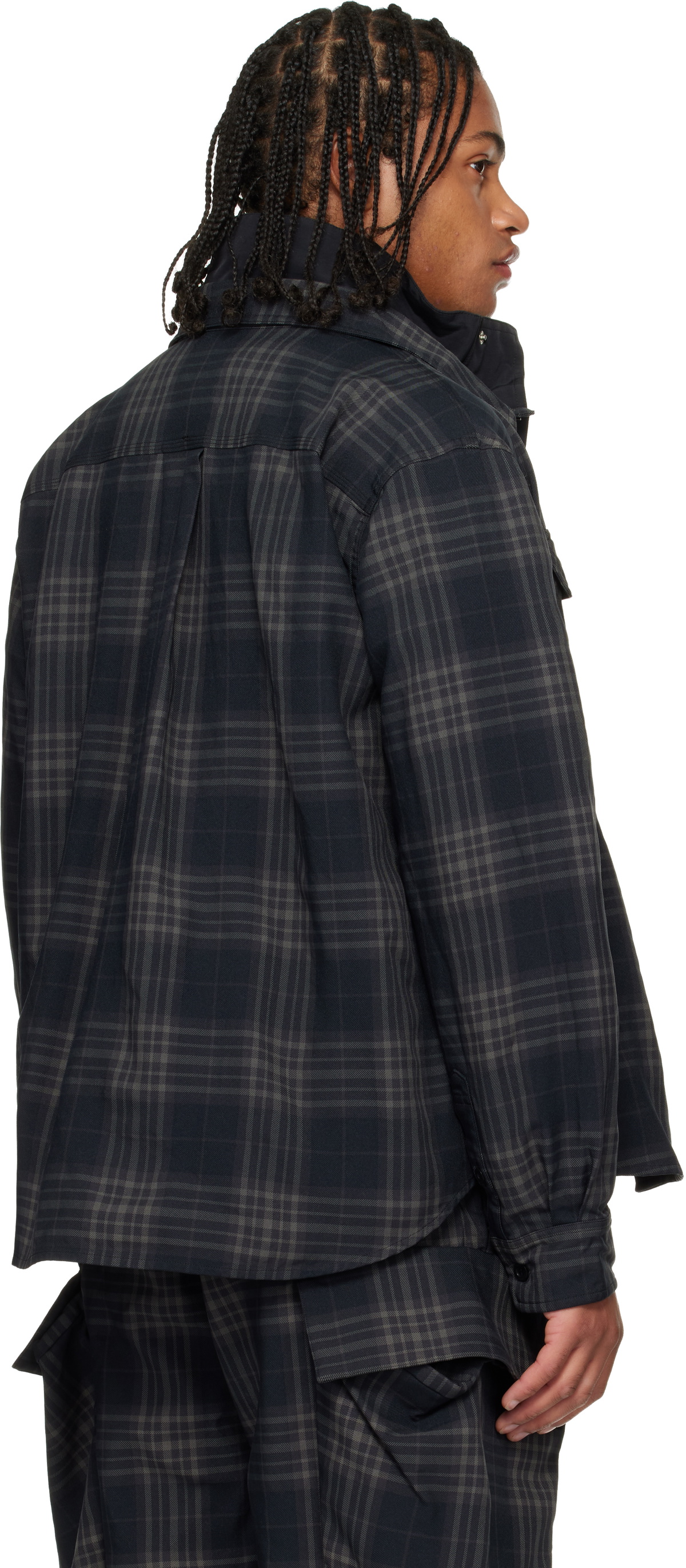 sacai Black Plaid Shirt Sacai
