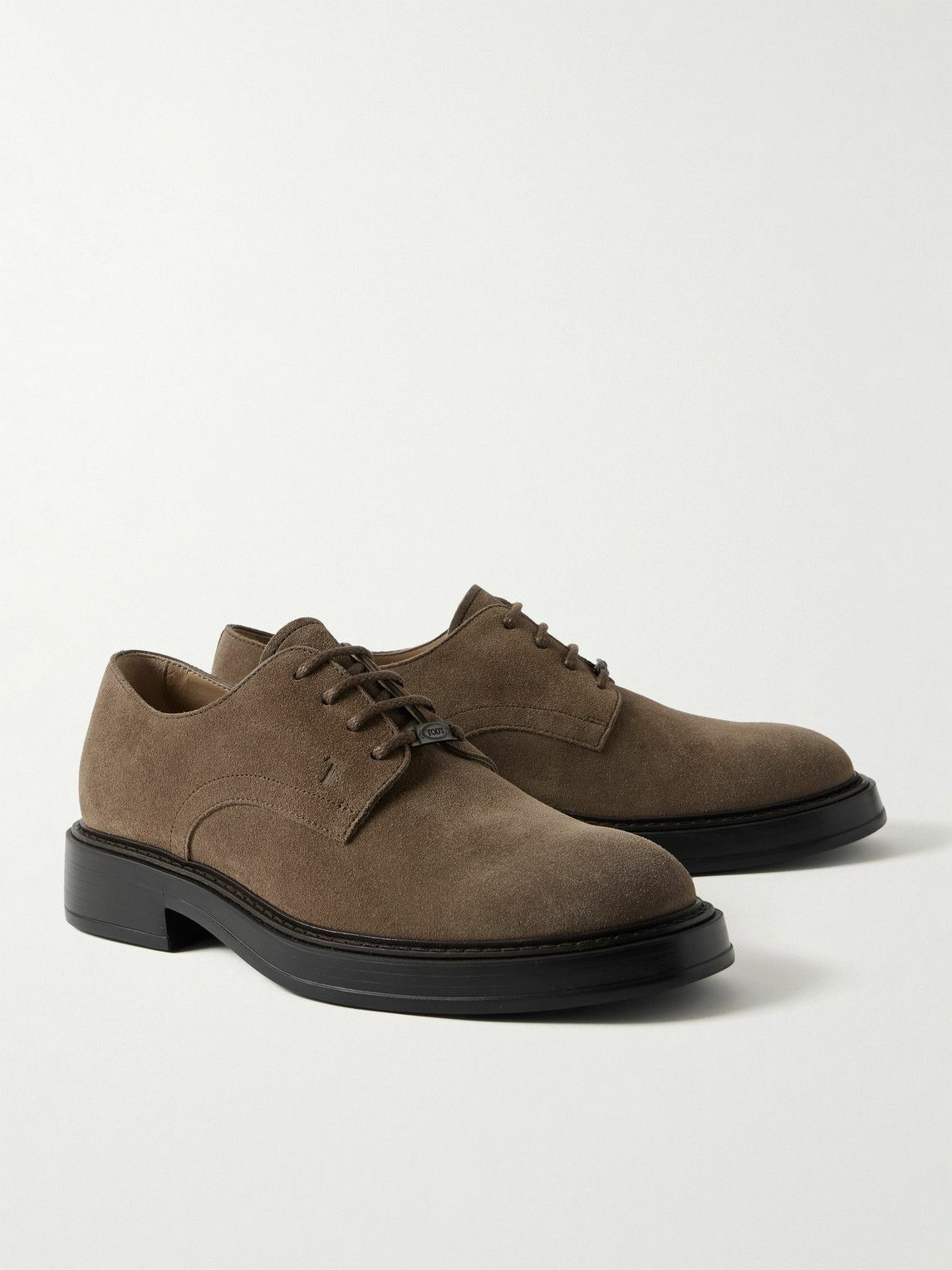 Tod's - Suede Derby Shoes - Green