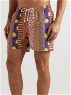 OAS - Straight-Leg Short-Length Printed Swim Shorts - Brown