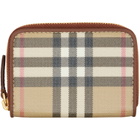 Burberry Beige Check Coin Pouch