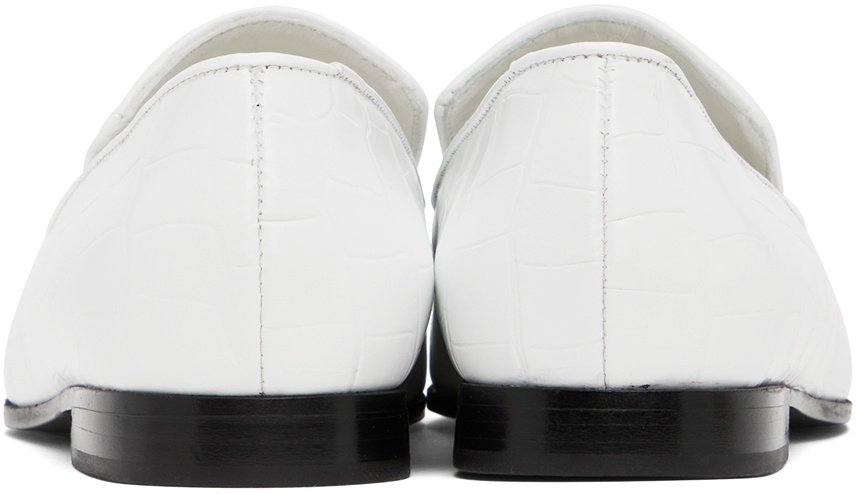 【関税込み】TOTEME ホワイト The Croco Oval ローファー TOTEME White 'The Croco Oval' Loafers Toteme