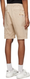 AAPE by A Bathing Ape Beige Embroidered Shorts