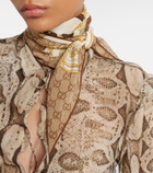 Gucci GG printed reversible silk twill scarf