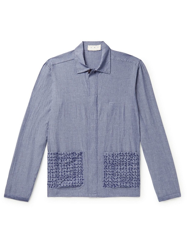 Photo: SMR Days - Arpoador Embroidered Cotton-Chambray Jacket - Blue