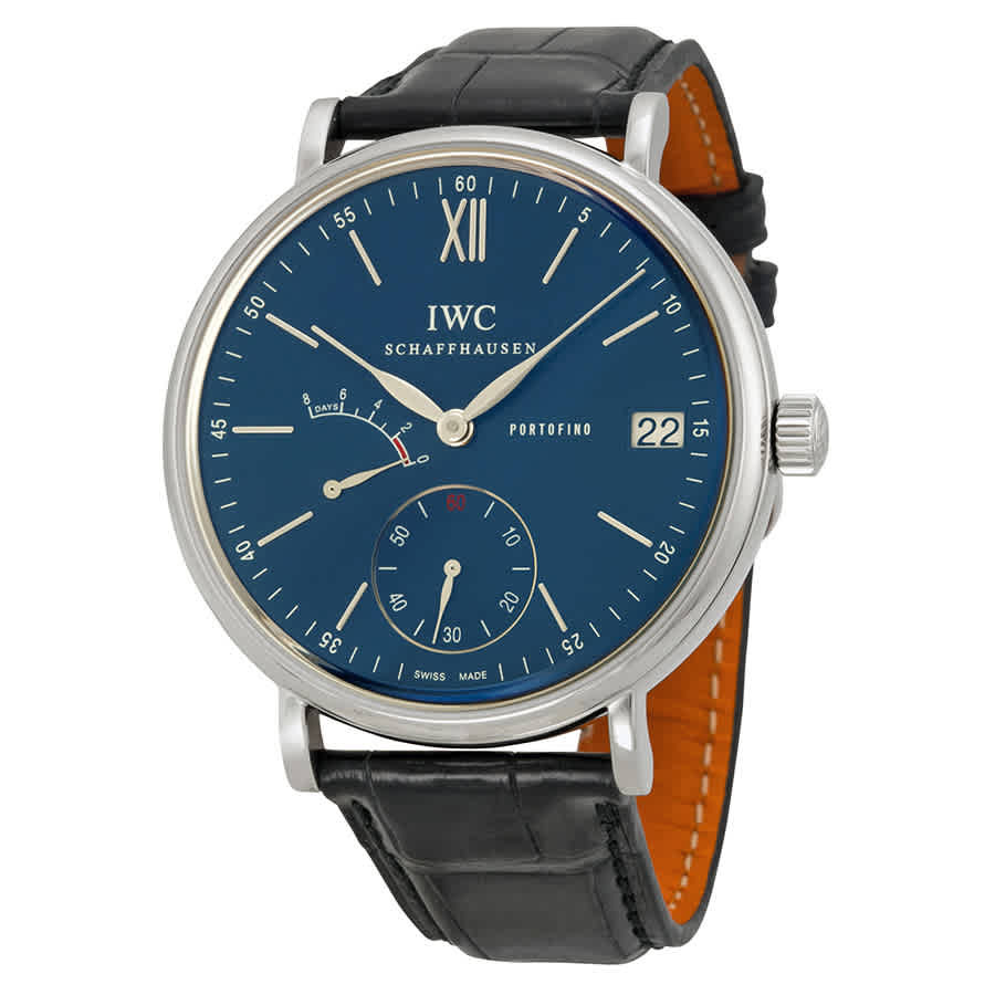IWC Portofino Blue Dial Hand Wound Eight Days Mens Watch IW510106
