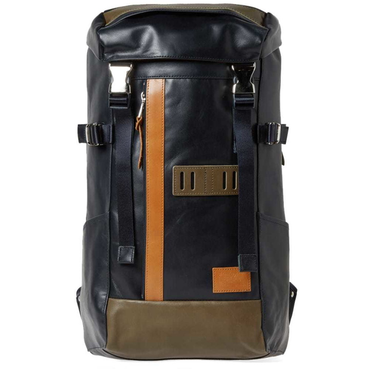 Photo: Master-Piece Leather Over Backpack Blue