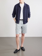 Canali - Straight-Leg Stretch Cotton-Blend Gabardine Shorts - Blue