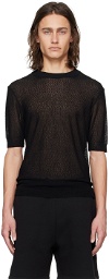 AMI Paris Black Semi-Sheer T-Shirt