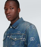 Gucci Interlocking G crystal-embellished denim jacket