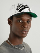 SAINT Mxxxxxx - Public Enemy Logo-Appliquéd Striped Cotton-Twill Baseball Cap