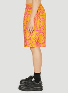 Stencil Print Shorts in Orange