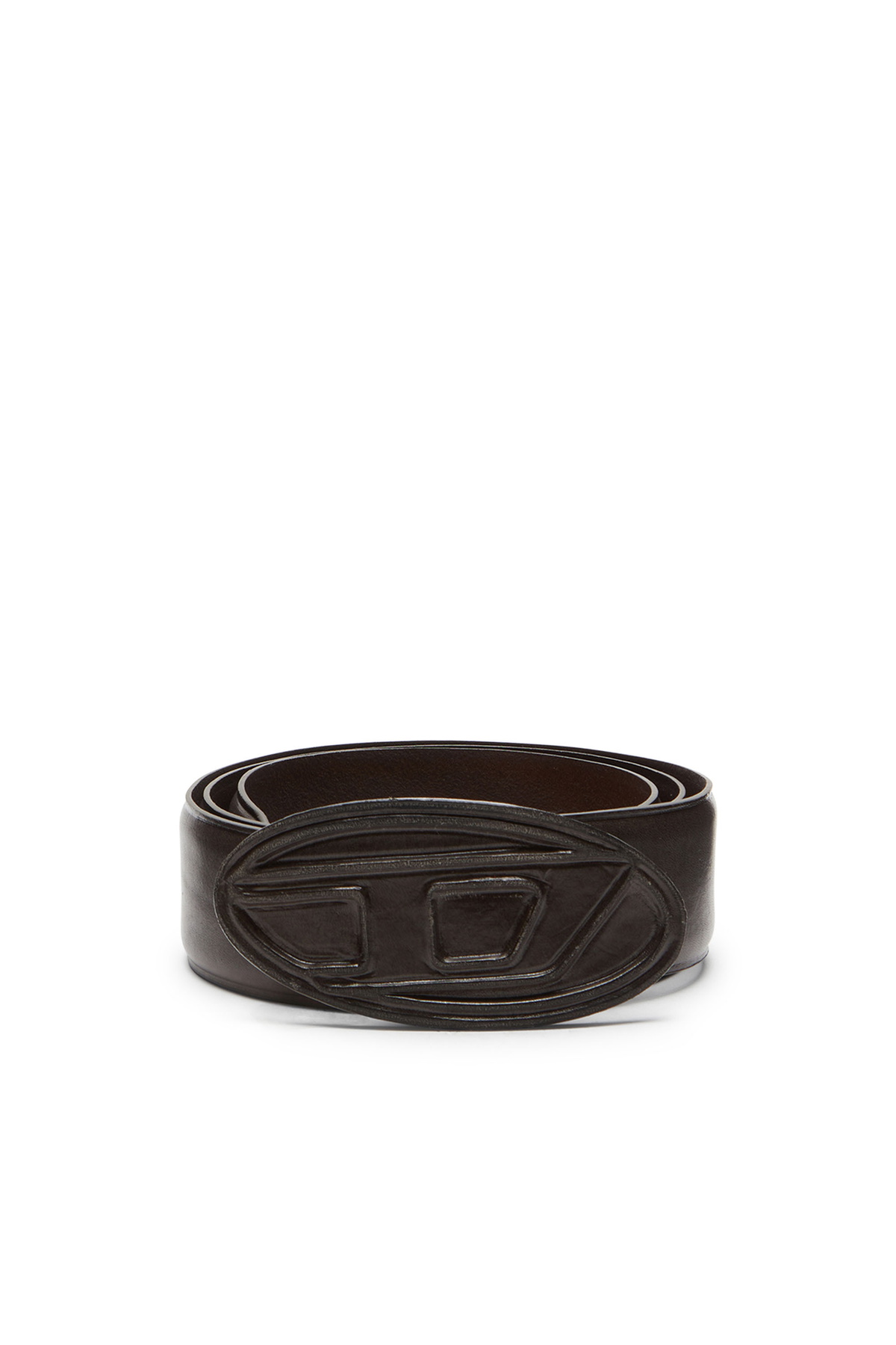 Diesel Leather belt with leather-covered buckle - Belts Mens in  display picture 1