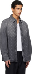 Marine Serre Gray Moon Laser LS Denim Shirt