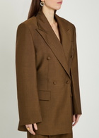 Rohe Double-breasted Wool and Mohair-blend Blazer Brown