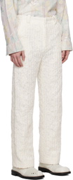 young n sang Off-White Check Trousers