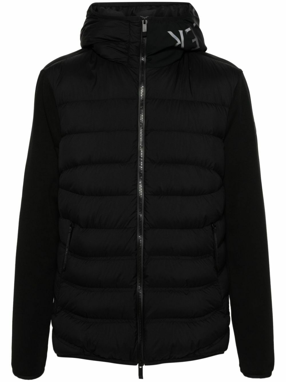 Moncler Black Logo-Print Hooded Puffer Jacket