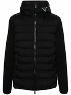 Moncler Black Logo-Print Hooded Puffer Jacket