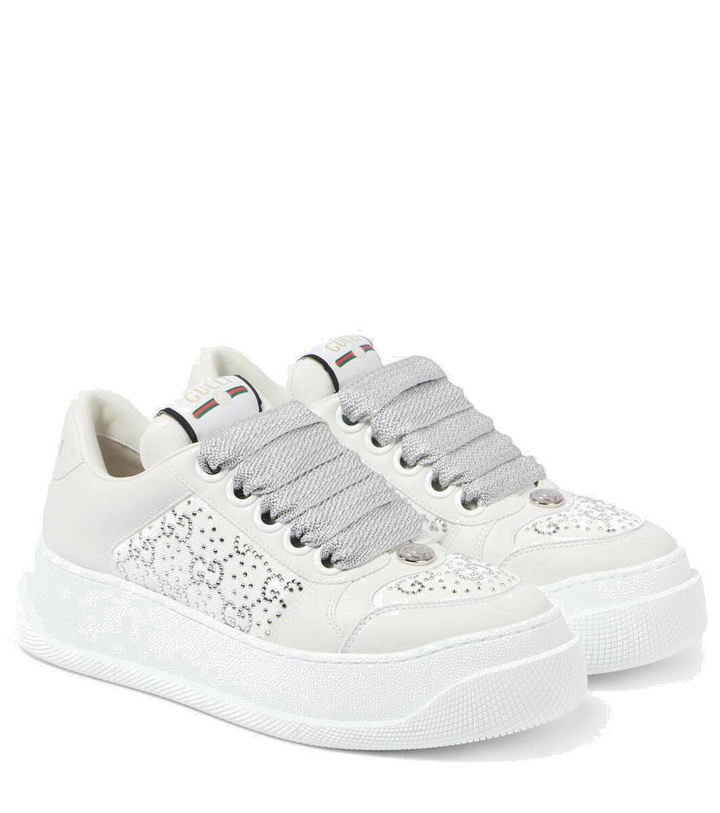 Photo: Gucci Screener GG embellished leather sneakers